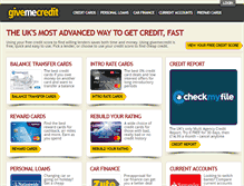 Tablet Screenshot of givemecredit.com